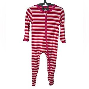 Kickee Pants Bamboo Sleeper Zippy 6-9 Months Red, Pink & White Stripes